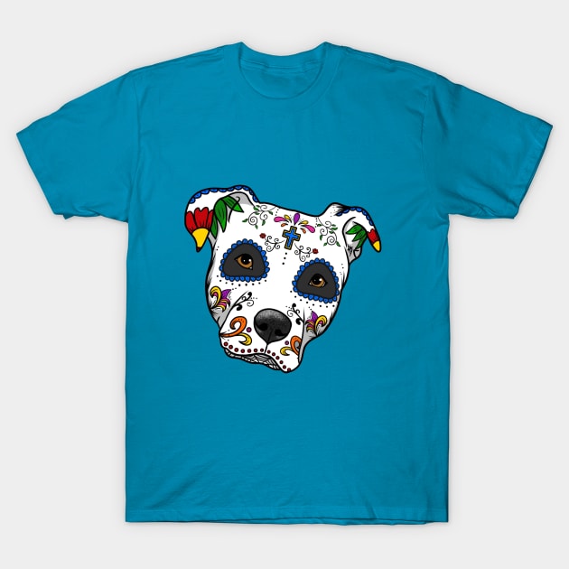 PItbull Sugar skull T-Shirt by KayyArkham